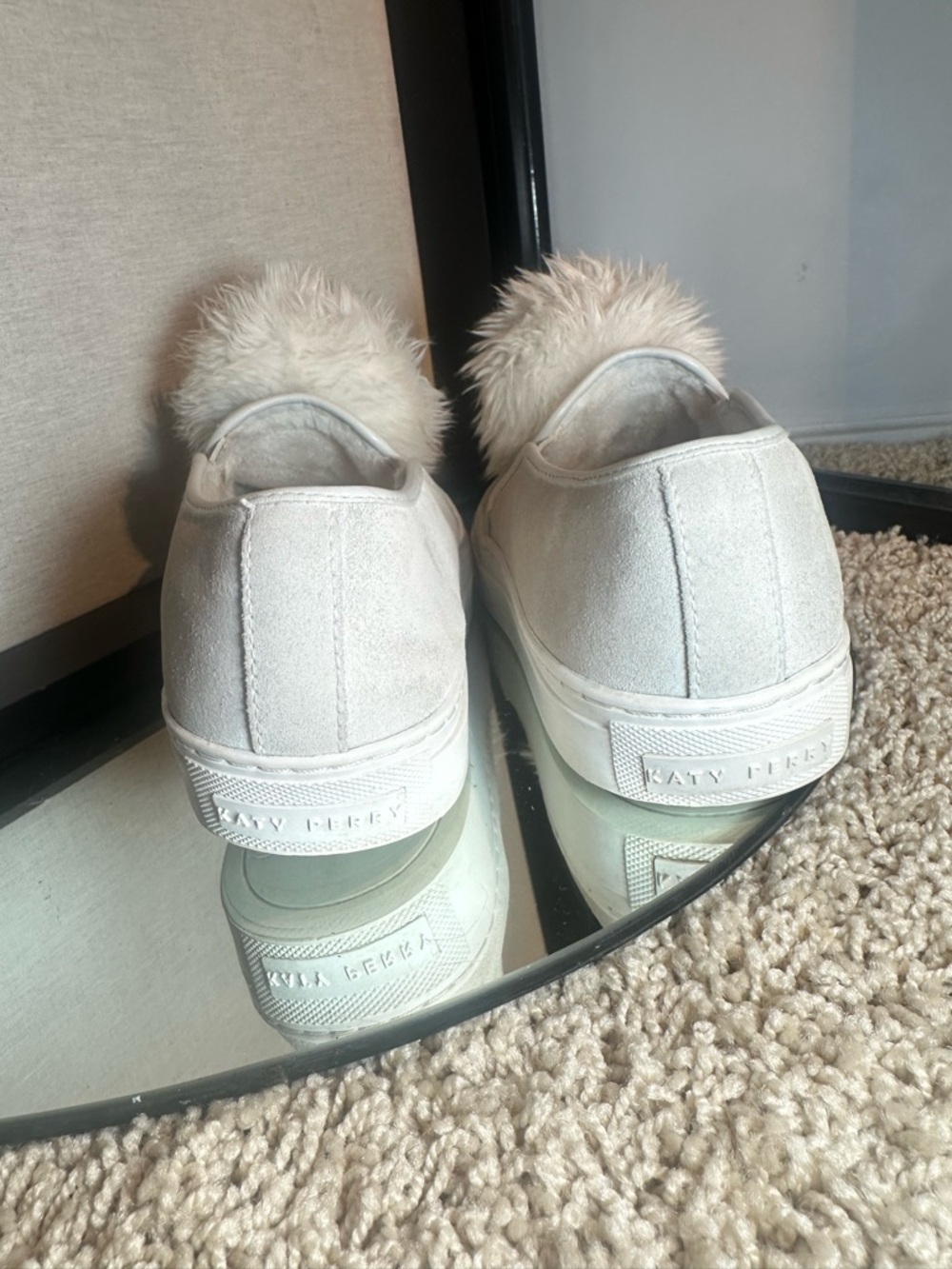 Katy Perry Owl Slip-On S suede Sneakers 7.5 white novelty - Picture 6 of 12